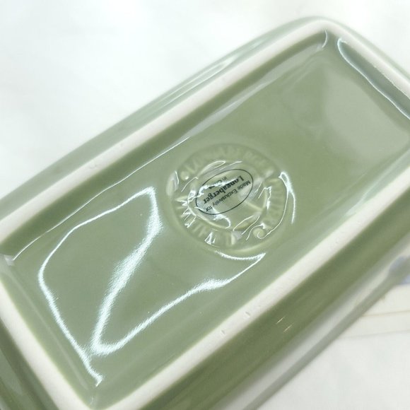 Longaberger 3162060 Sage Woven Traditions Ceramic Glossy Loaf Dish Small - Picture 3 of 10
